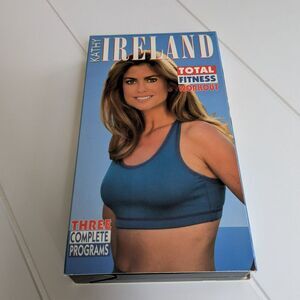 Kathy Ireland Total Fitness Workout VHS - 3 workouts - Good Condition